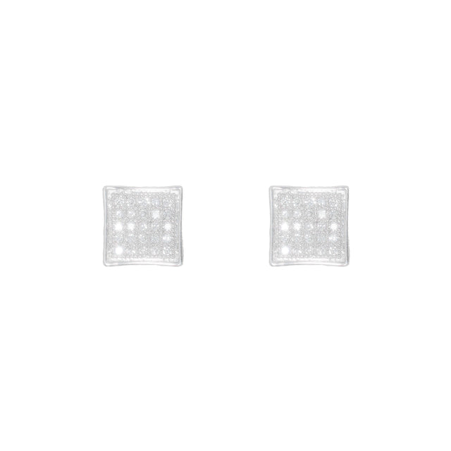 0.21 CTW Square Diamond Earrings in 18K White Gold