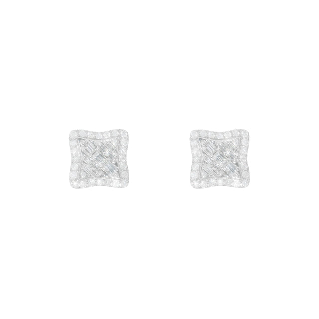 1.06 CTW Diamond Earrings in 14K White Gold