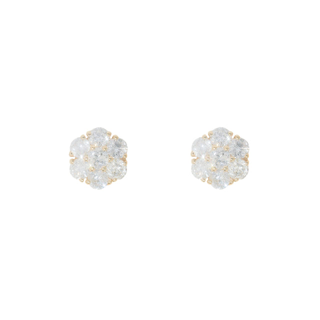 5.06 CTW Diamond Flower Earrings in 14K Yellow Gold
