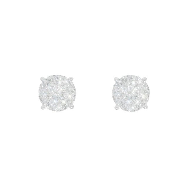 0.75 CTW Round Diamond Earrings in 10K White Gold