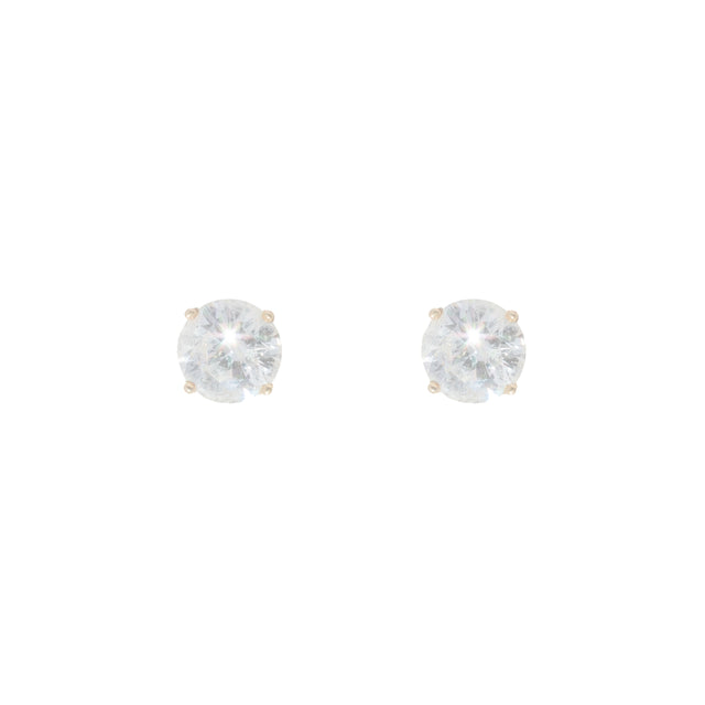 3.40 CTW Diamond Stud Earrings in 14K Yellow Gold