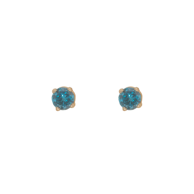0.45 CTW Blue Sapphire Stud Earrings in 14K Yellow Gold