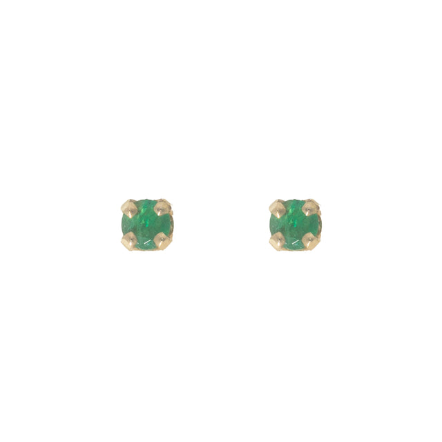 0.45 CTW Green Sapphire Stud Earrings in 14K Yellow Gold