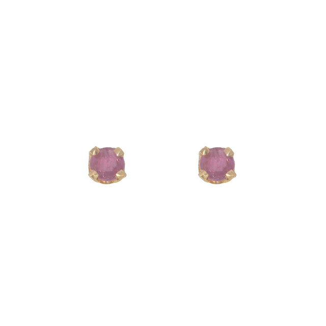 0.45 CTW Purple Sapphire Stud Earrings in 14K Yellow Gold