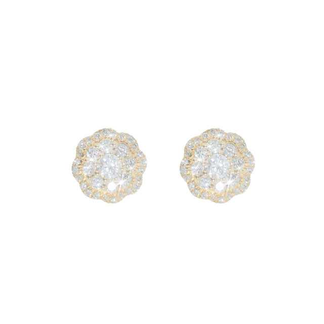 0.68 CTW Diamond Earrings in 14K Yellow Gold – Style II
