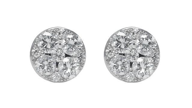 Diamond Earrings in 18K White Gold (2.4g)