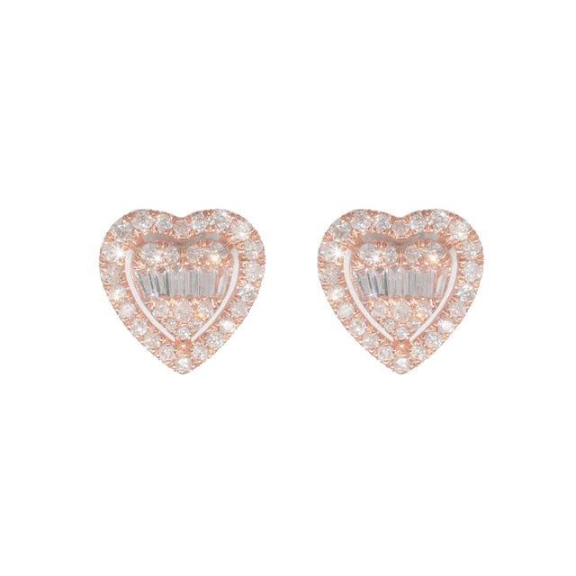 2.25 CTW Diamond Heart Earrings in 10K White Gold – Style II