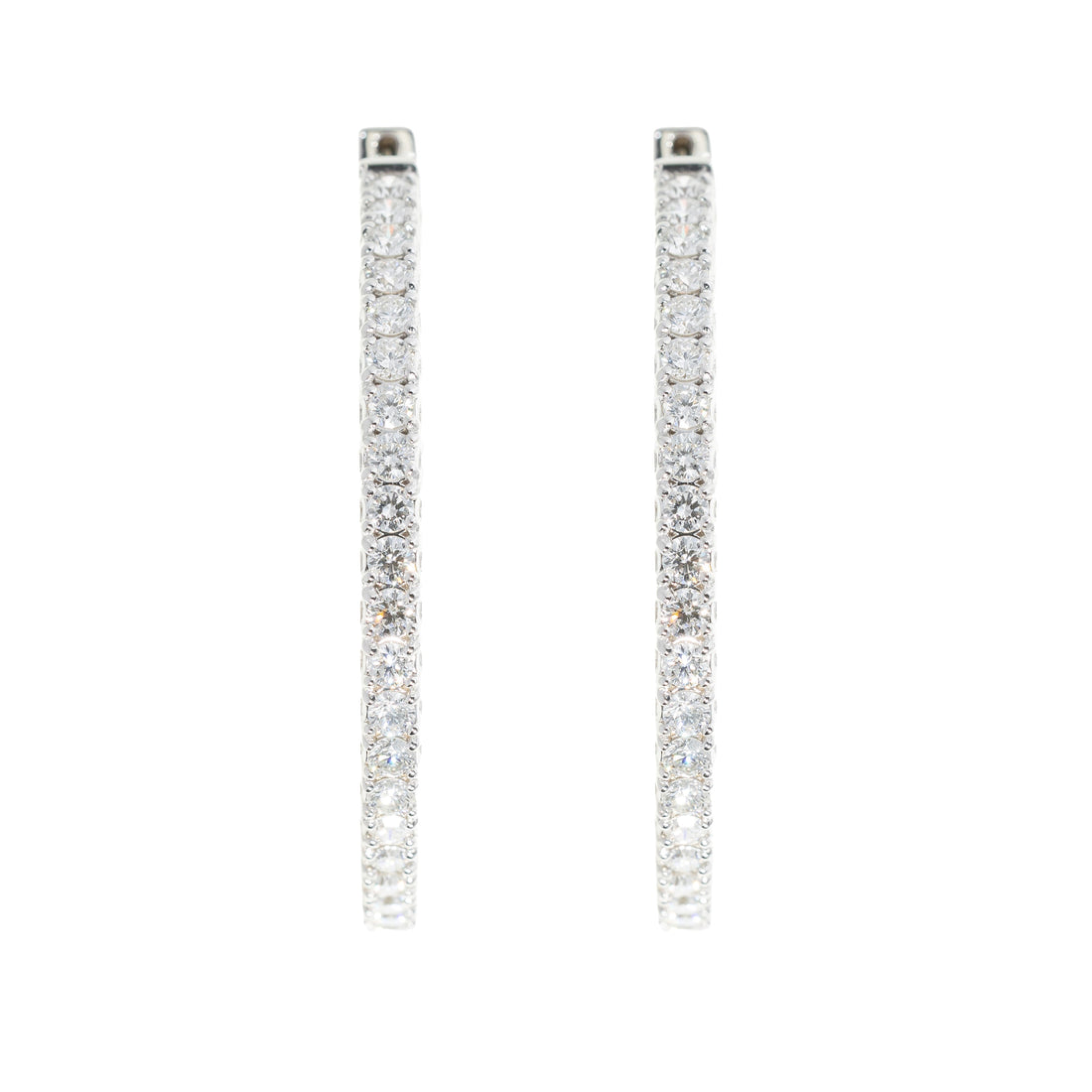 6.57ct lab-grown diamond hoop earrings – 14K white gold – 1Luxury Miami