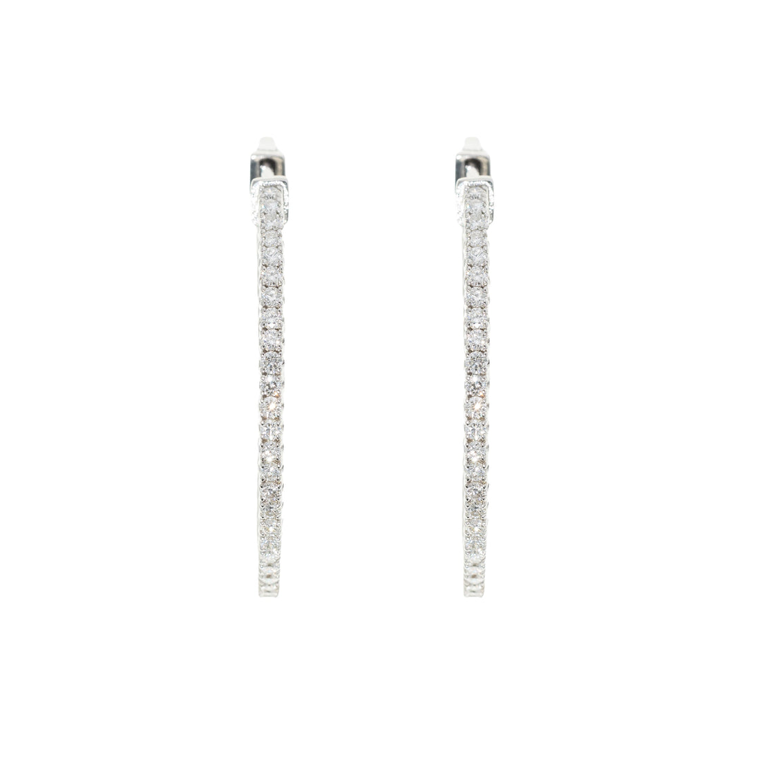 2.28ct lab-grown diamond hoop earrings – 14K white gold – 1Luxury Miami