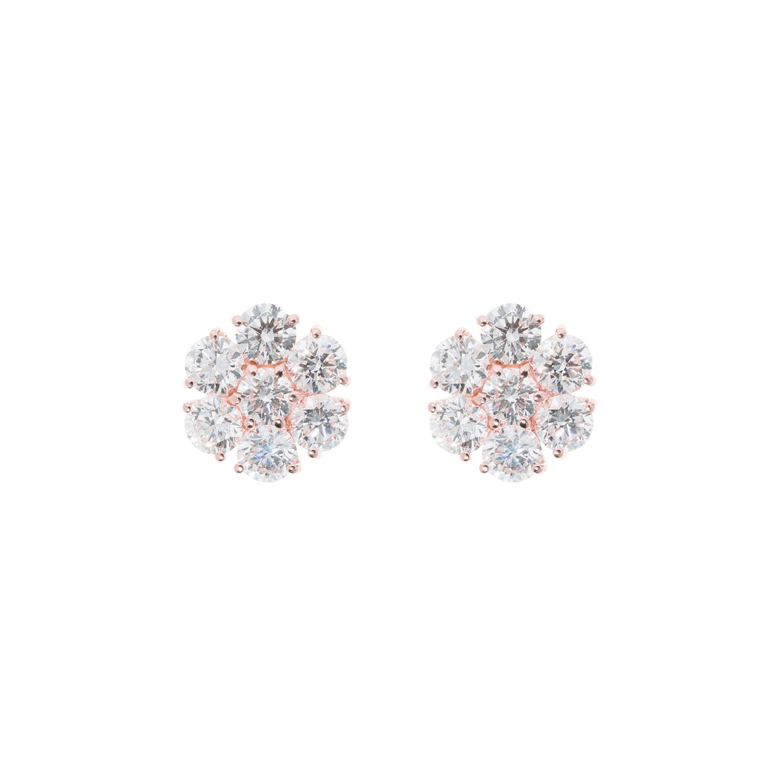 6.84ct lab-grown diamond flower earrings – 14K rose gold – 1Luxury Miami