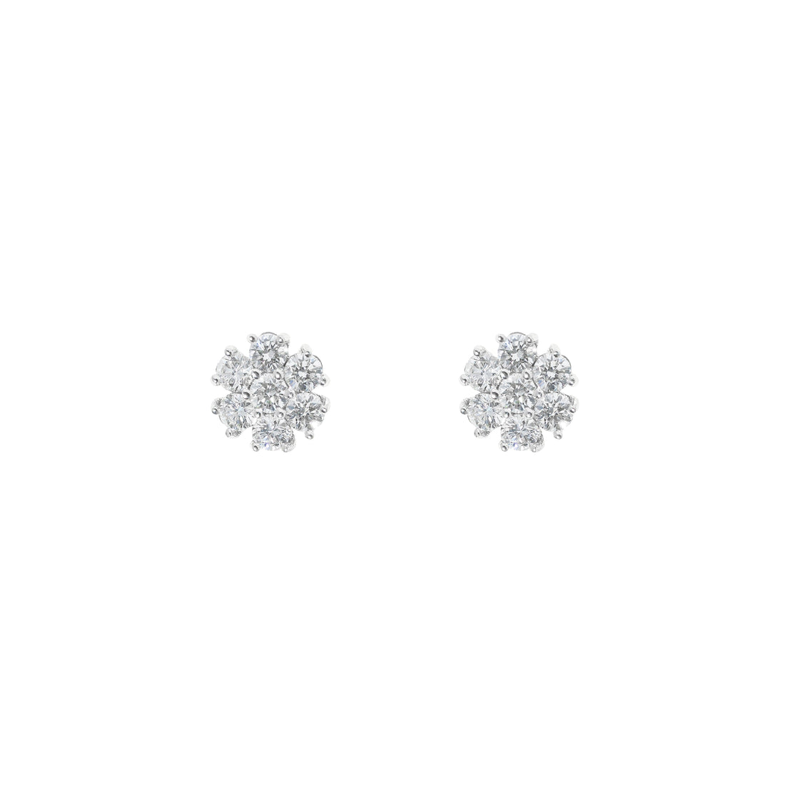 2ct lab-grown diamond flower earrings – 14K white gold – 1Luxury Miami