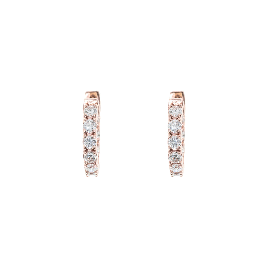 2.81ct lab-grown diamond hoop earrings – 14K rose gold – 1Luxury Miami