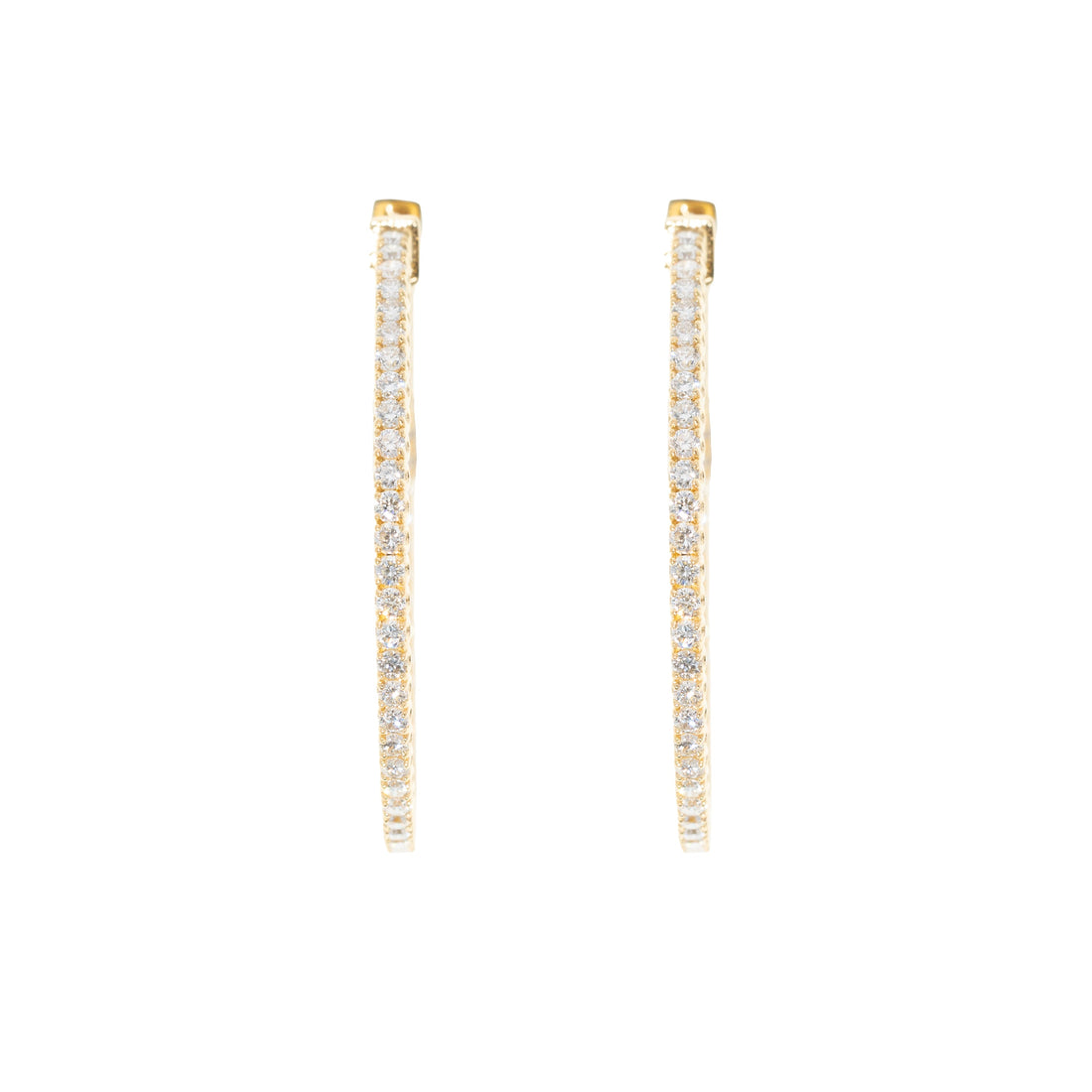 2.28ct lab-grown diamond hoop earrings – 14K yellow gold – 1Luxury Miami