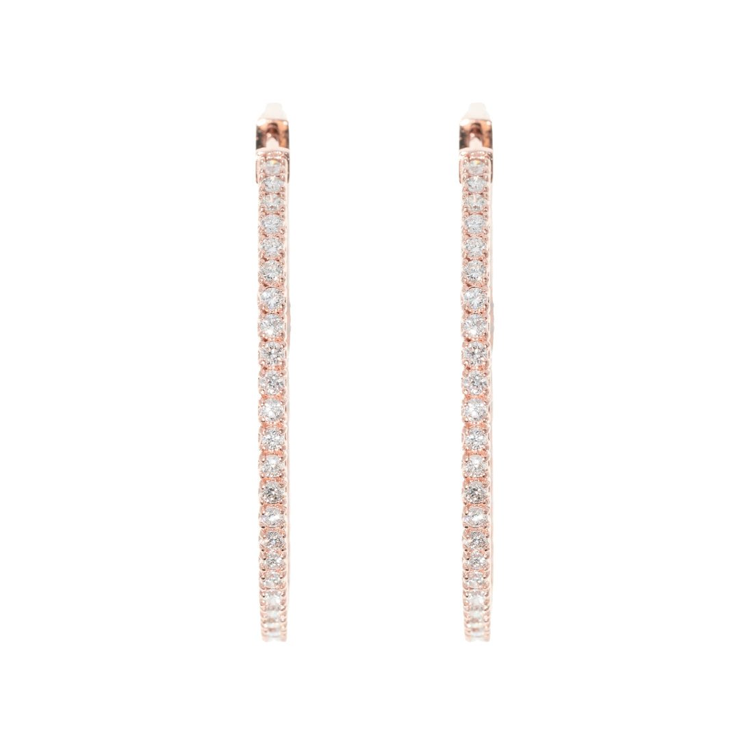 3.13ct lab-grown diamond hoop earrings – 14K rose gold – 1Luxury Miami