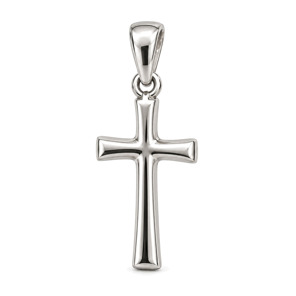 Mini Cross Sterling Silver Pendant — white-background product view; AI-generated design rendering; pendant only