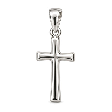 Mini Cross Sterling Silver Pendant — white-background product view; AI-generated design rendering; pendant only
