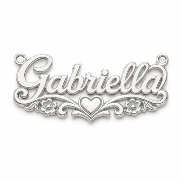 Example personalized 925 sterling silver name necklace in Gabriella style, chain included