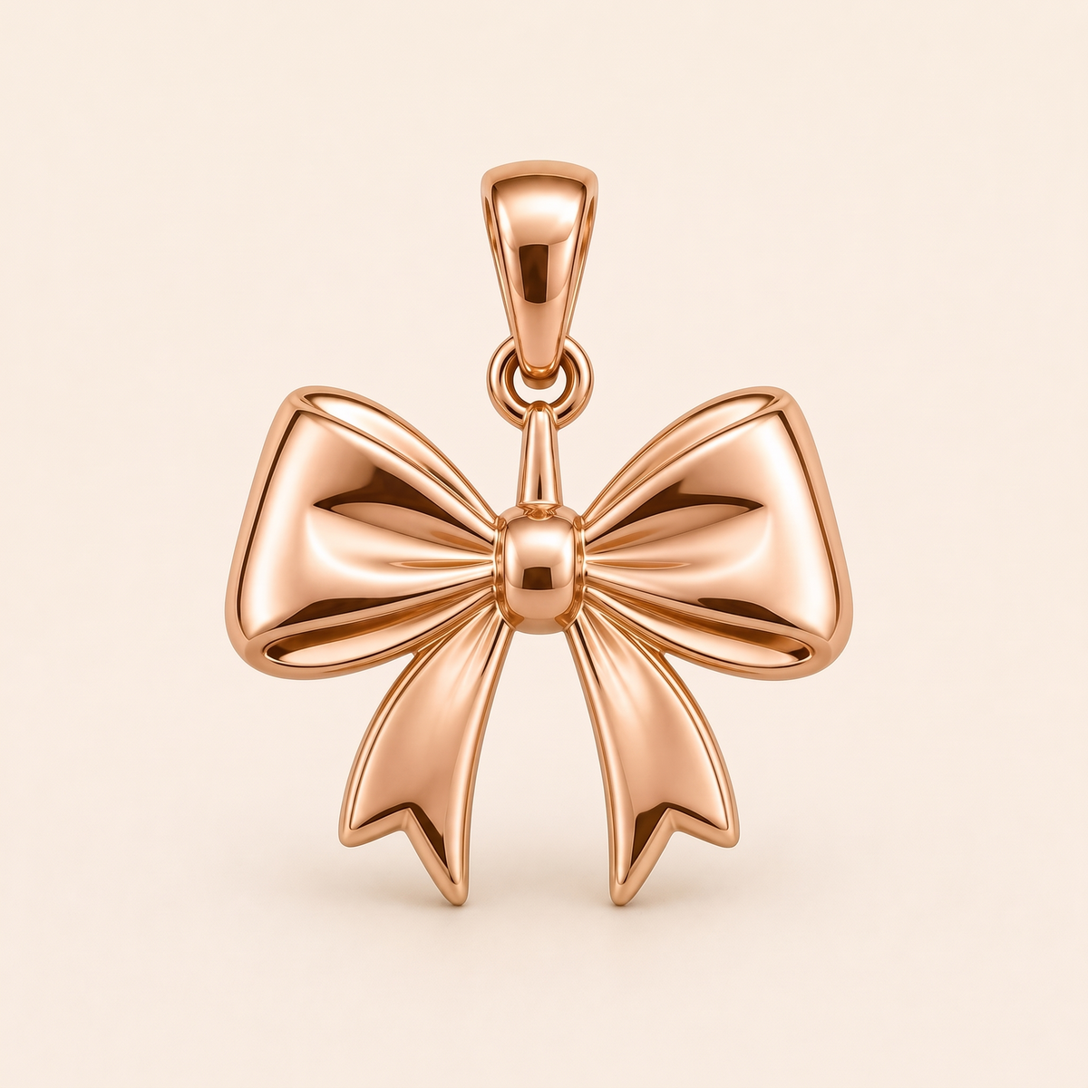 Mini Bow Pendant in rose gold — AI-generated color variation rendering
