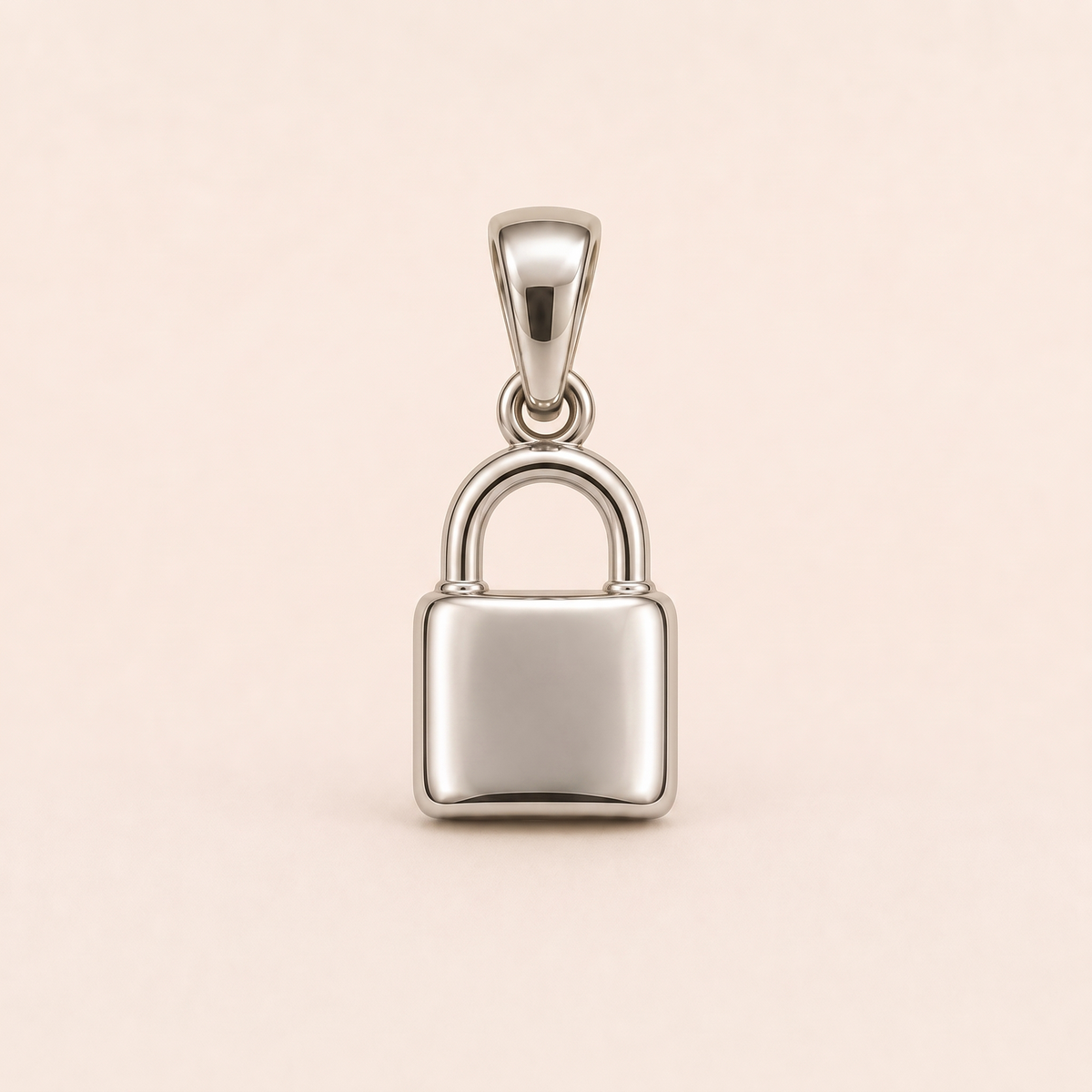 Mini Padlock Pendant in white gold — AI-generated color variation rendering