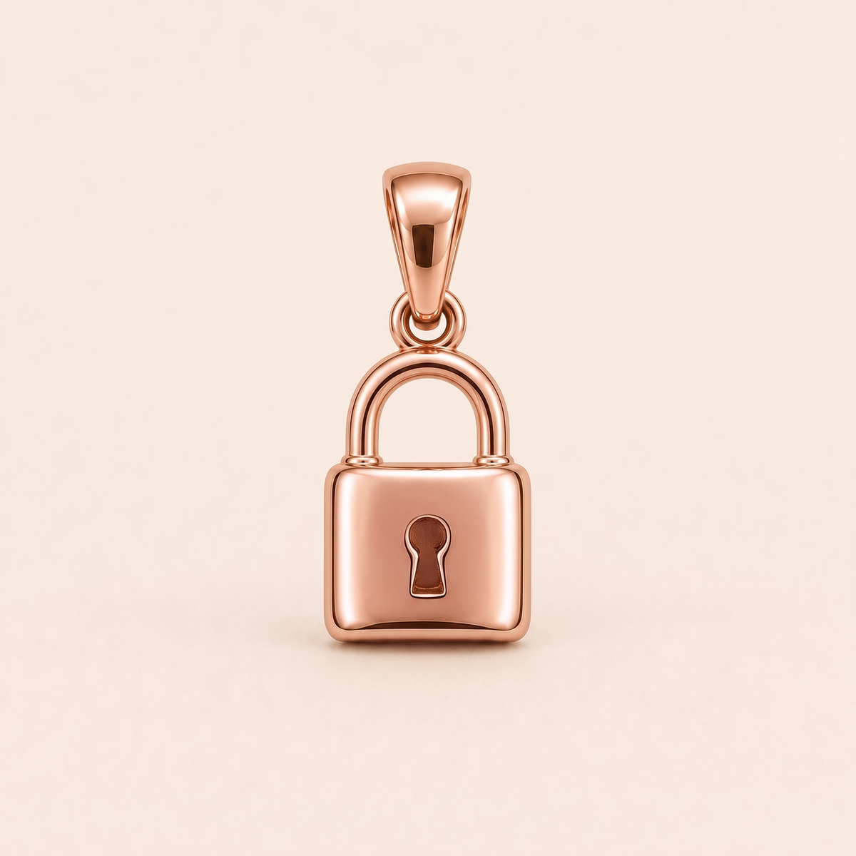 Mini Padlock Pendant in rose gold — AI-generated color variation rendering