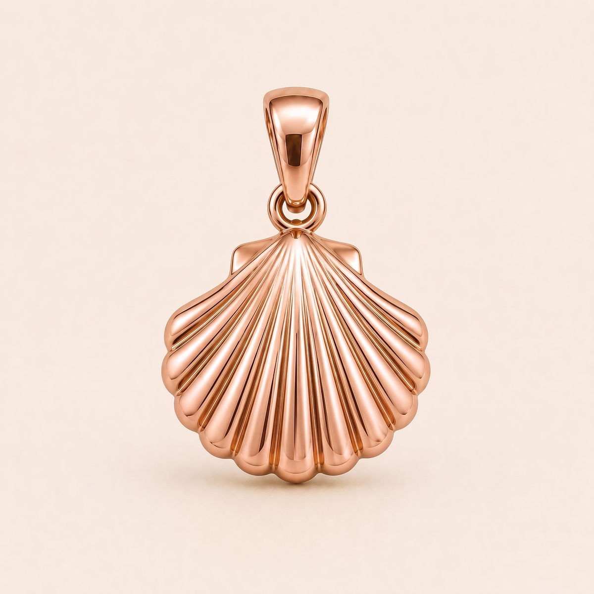 Mini Seashell Pendant in rose gold — AI-generated color variation rendering