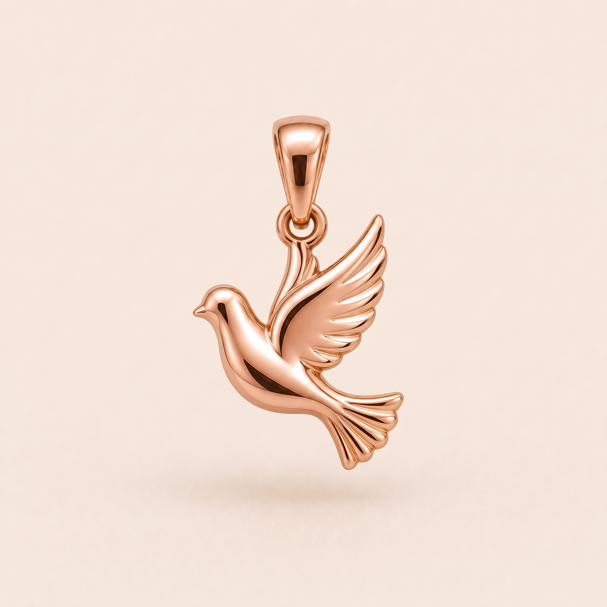 Mini Dove Pendant in rose gold — AI-generated color variation rendering
