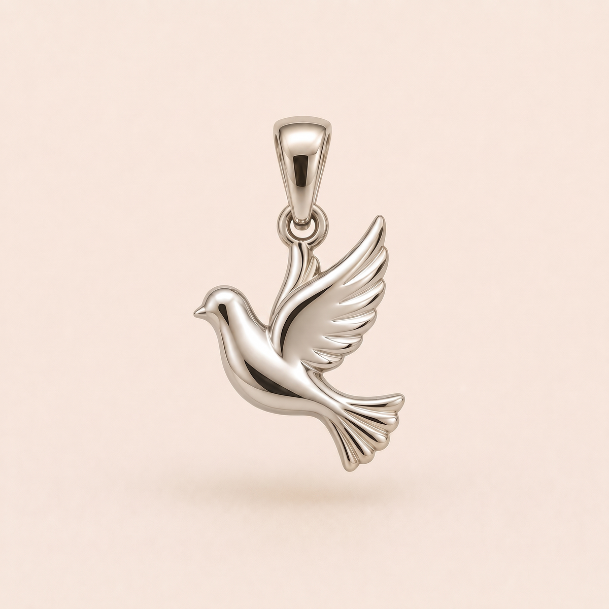 Mini Dove Pendant in white gold — AI-generated color variation rendering