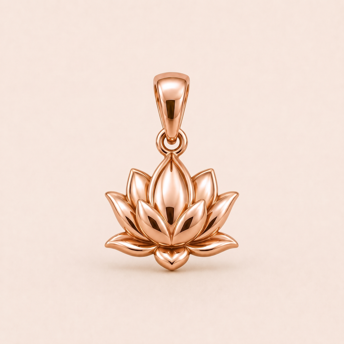 Mini Lotus Pendant in rose gold — AI-generated color variation rendering