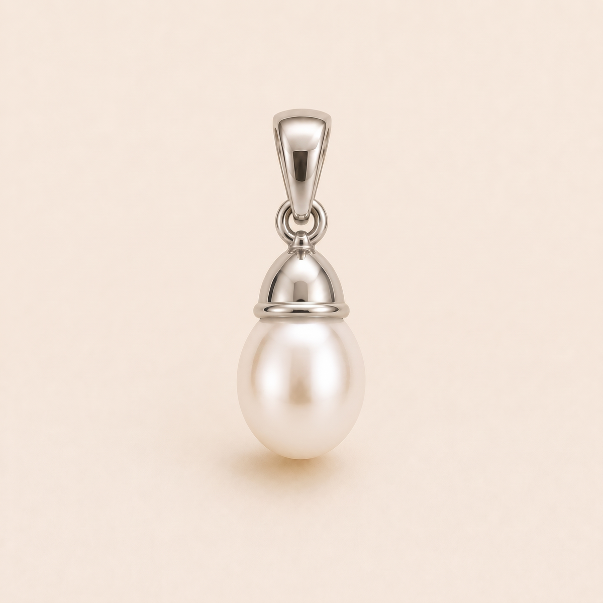 Mini Pearl Drop Pendant in white gold — AI-generated color variation rendering