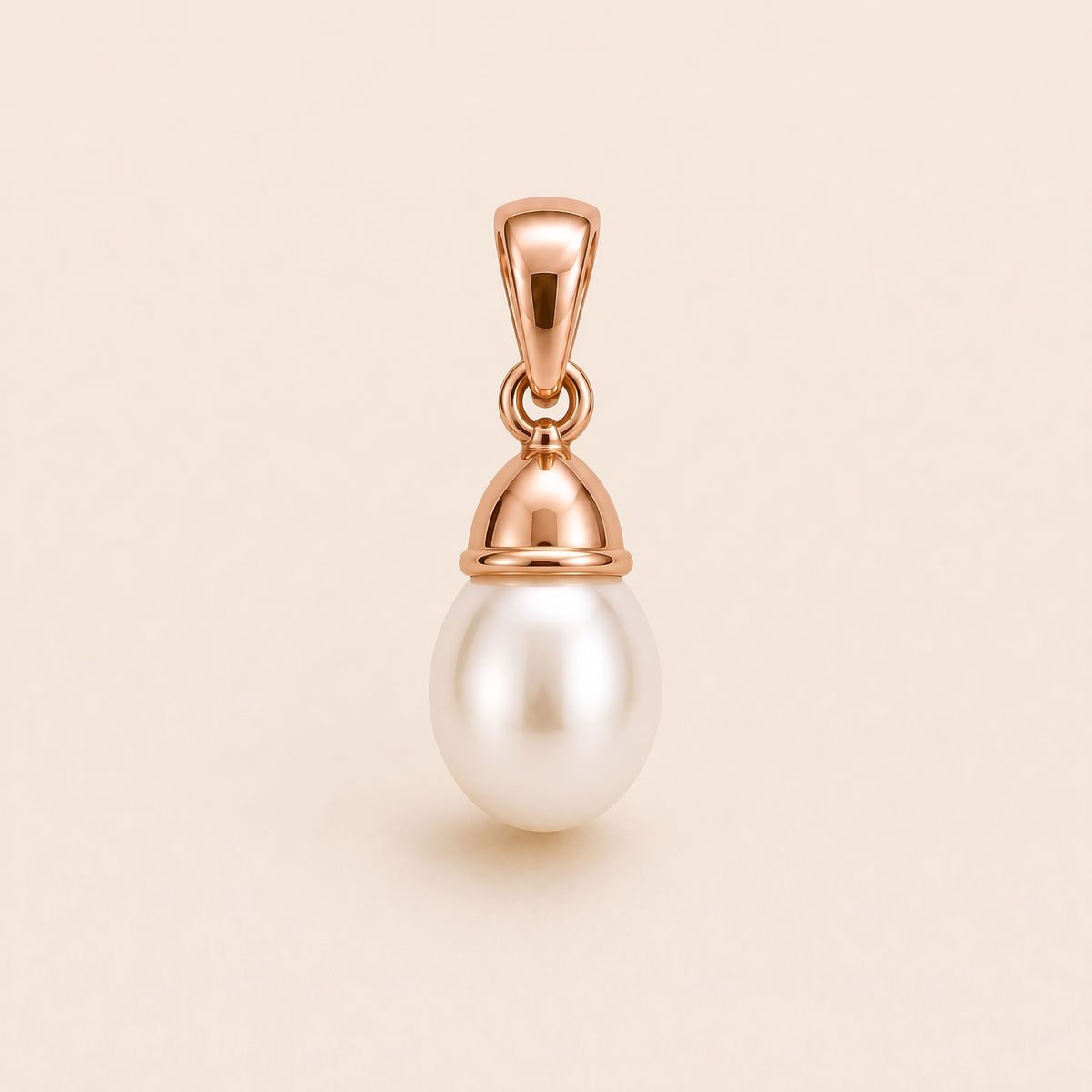 Mini Pearl Drop Pendant in rose gold — AI-generated color variation rendering