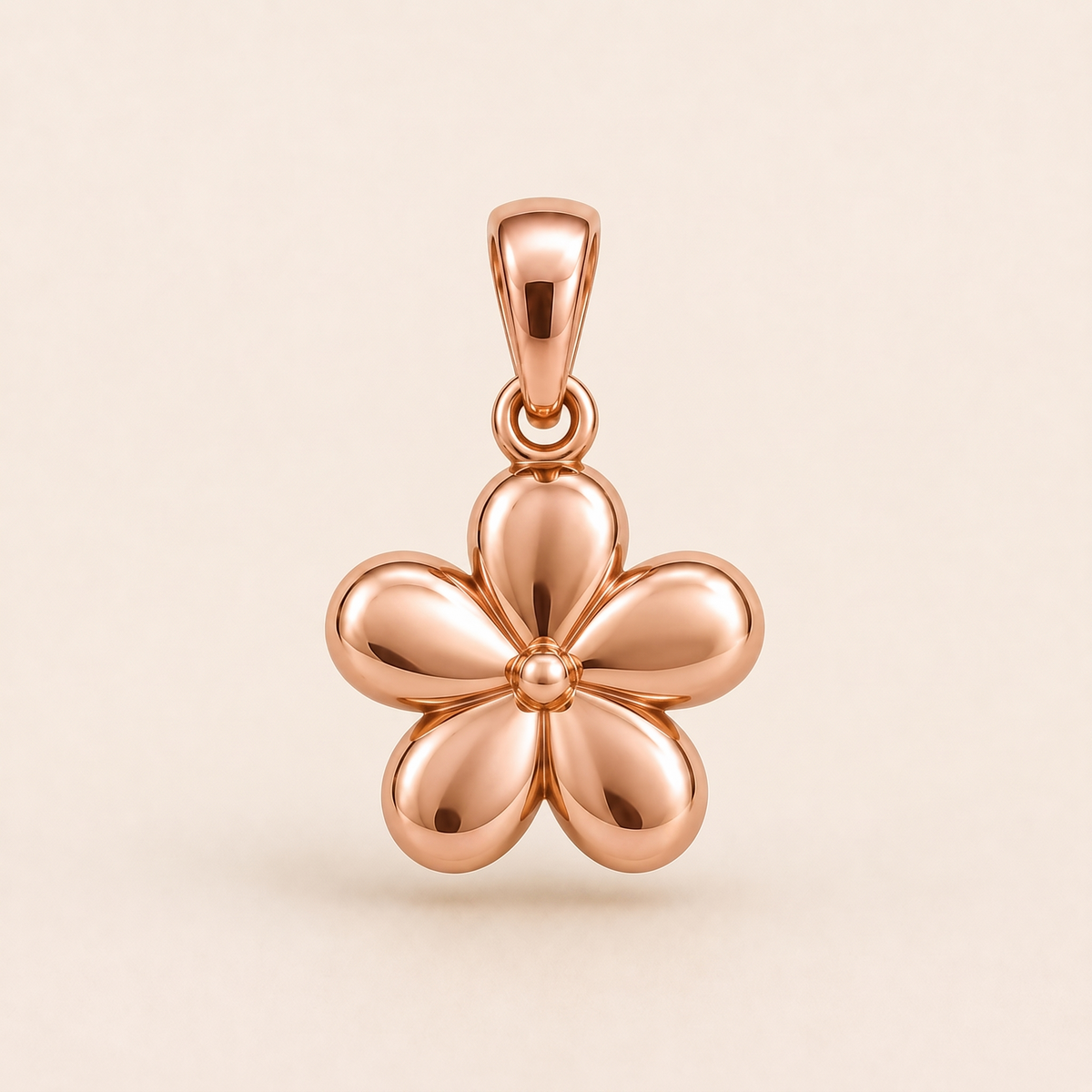 Mini Flower Pendant in rose gold — AI-generated color variation rendering