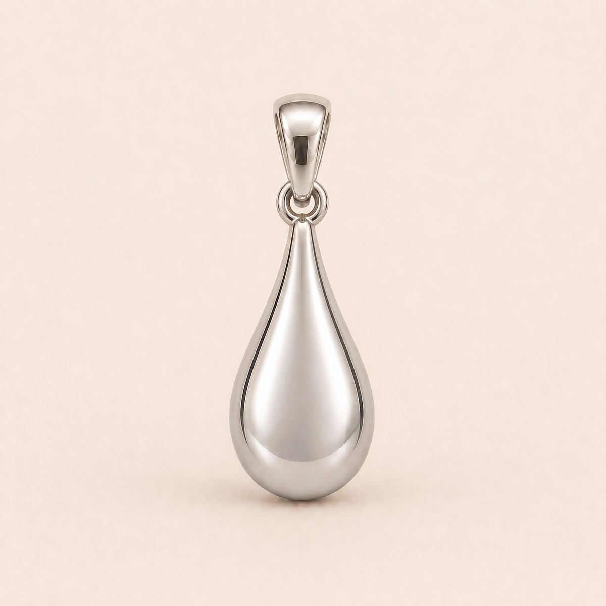 Mini Teardrop Pendant in white gold — AI-generated color variation rendering