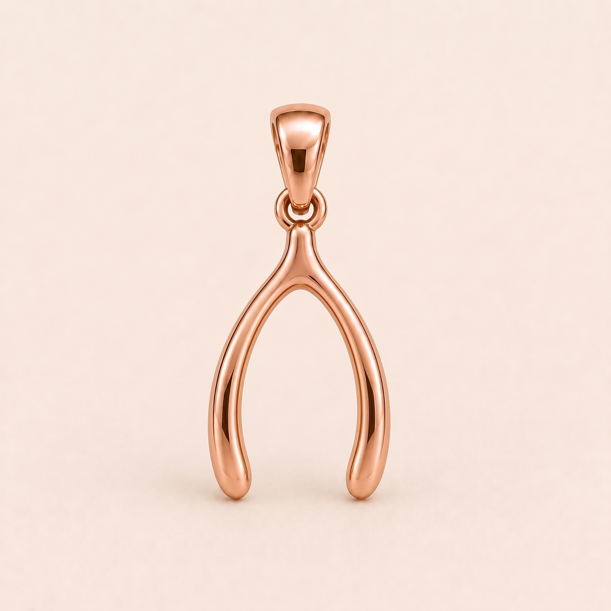 Mini Wishbone Pendant in rose gold — AI-generated color variation rendering