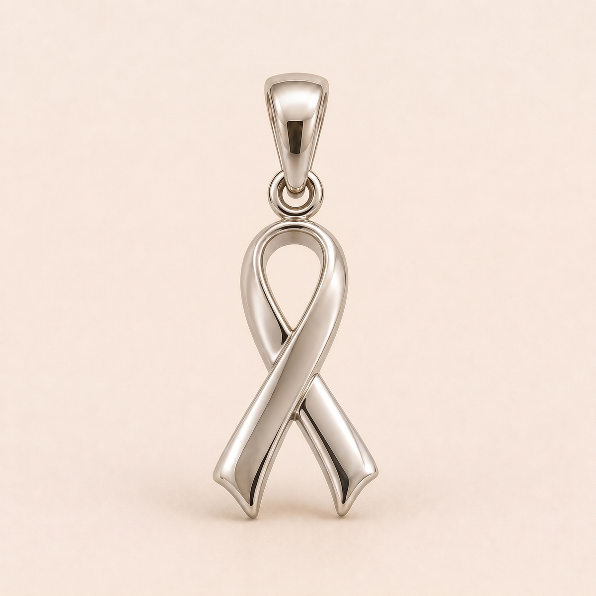 Mini Ribbon Pendant in white gold — AI-generated color variation rendering