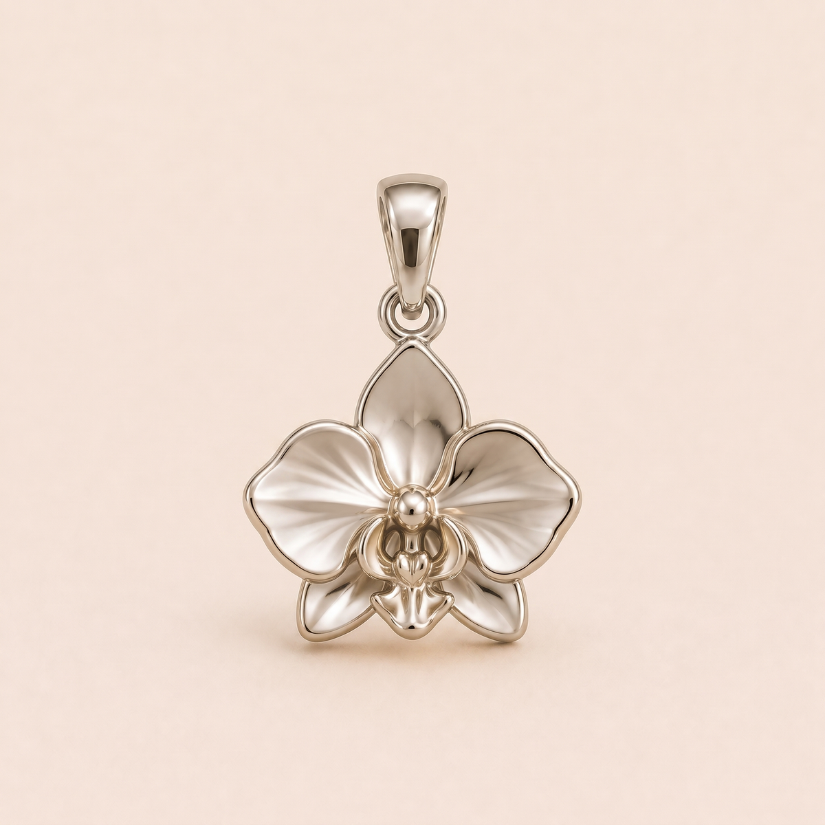 Mini Orchid Pendant in white gold — AI-generated color variation rendering