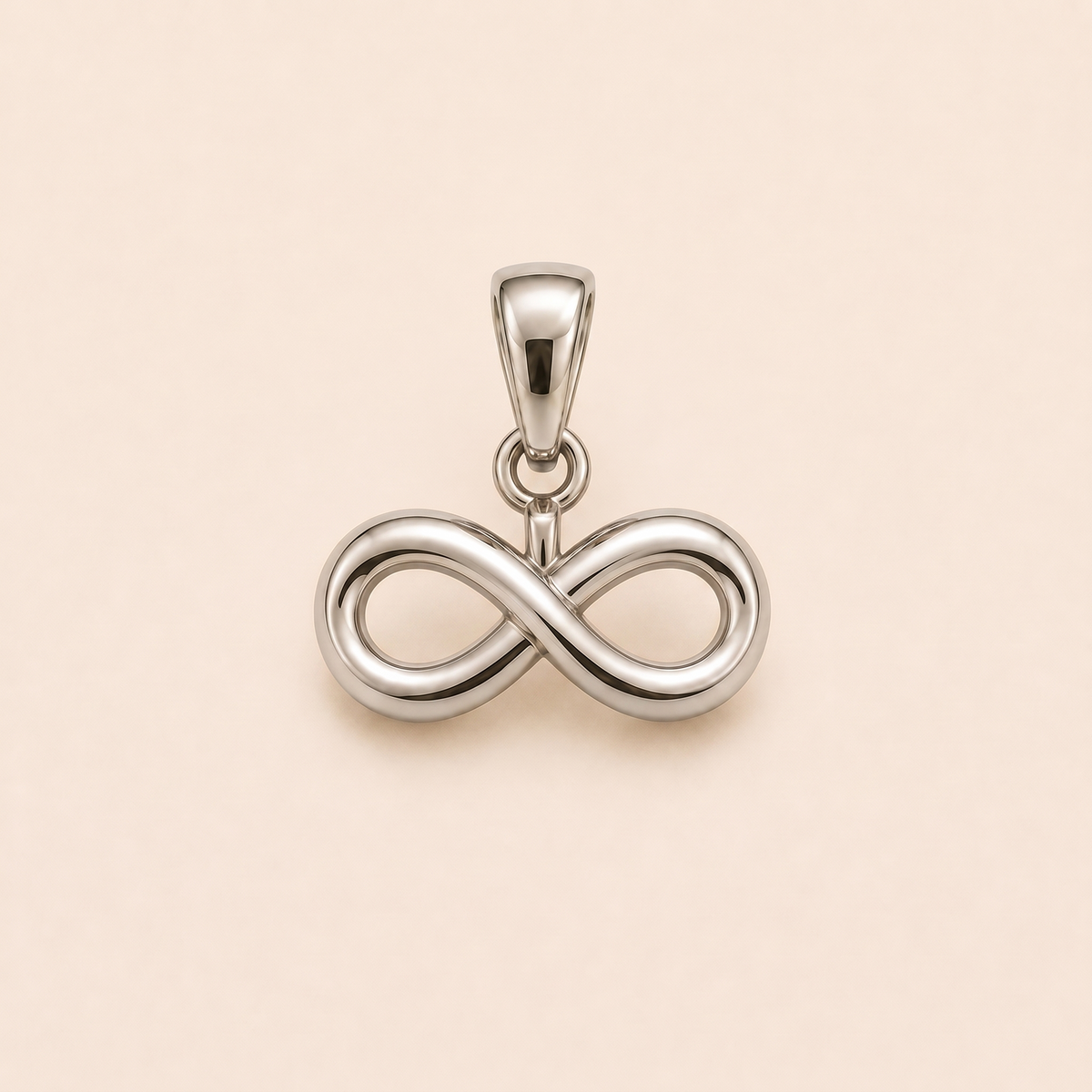 Mini Infinity Pendant in white gold — AI-generated color variation rendering