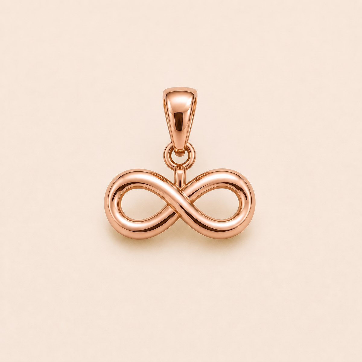 Mini Infinity Pendant in rose gold — AI-generated color variation rendering