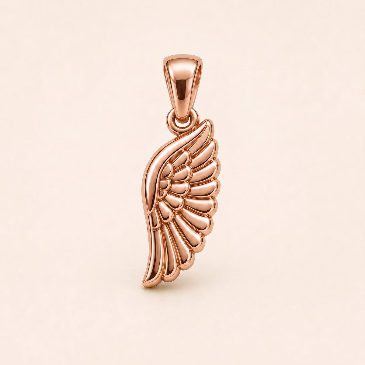 Mini Angel Wing Pendant in rose gold — AI-generated color variation rendering