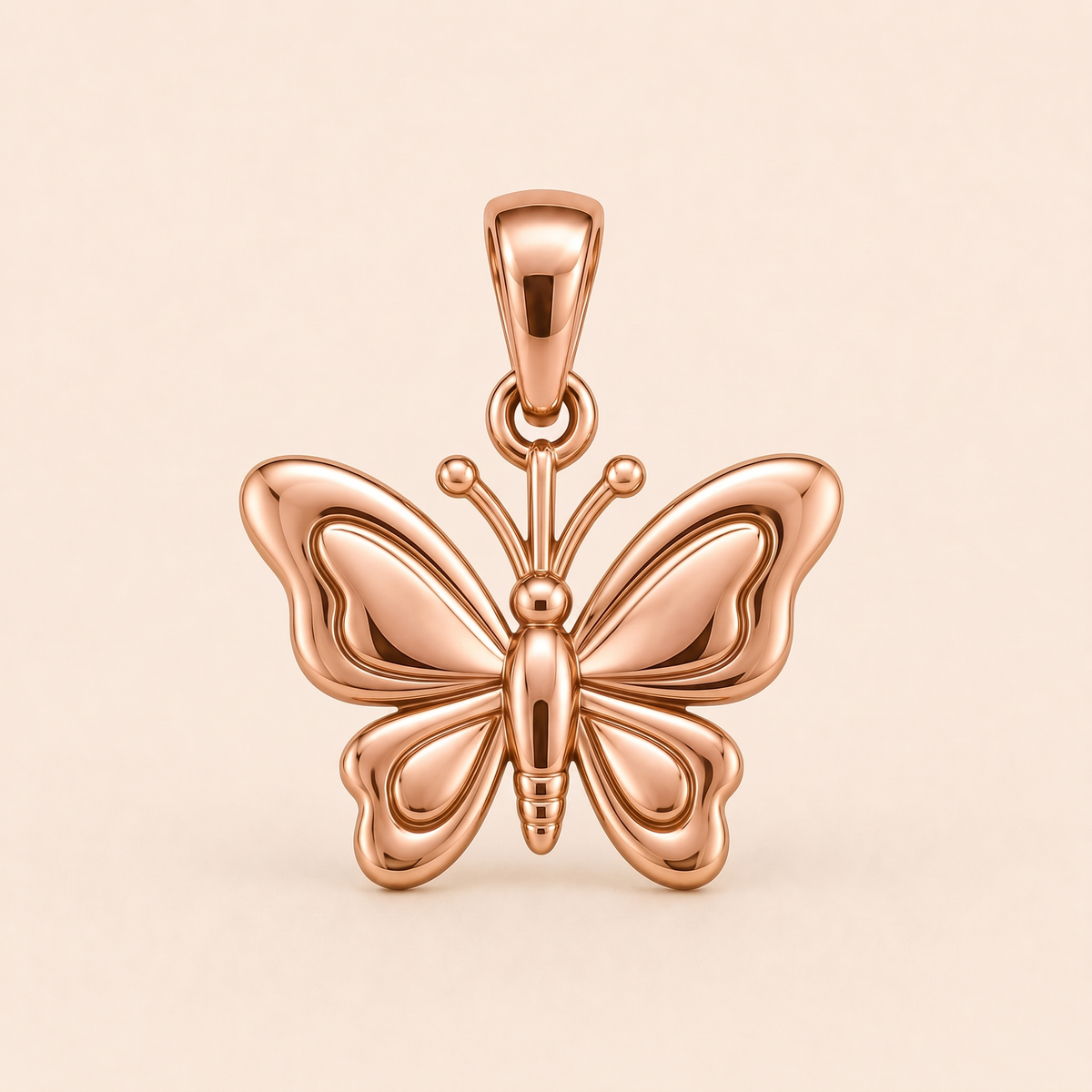 Mini Butterfly Pendant in rose gold — AI-generated color variation rendering