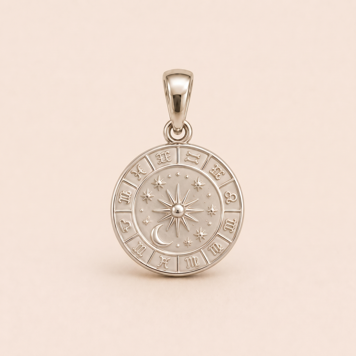 Mini Cameo Silhouette Pendant in white gold — AI-generated color variation rendering