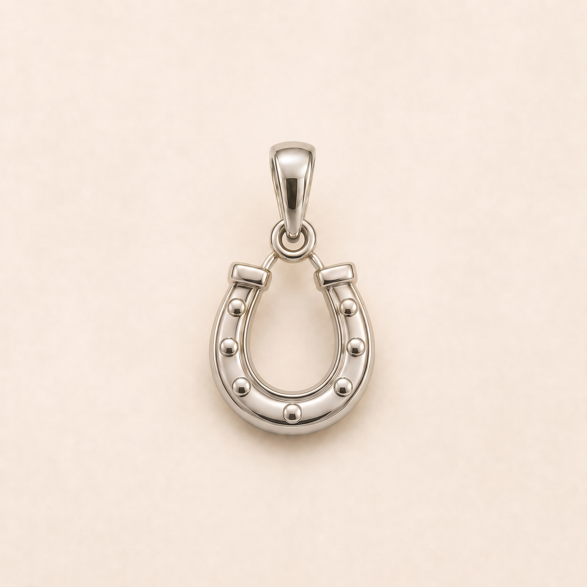 Mini Horseshoe Pendant in white gold — AI-generated color variation rendering