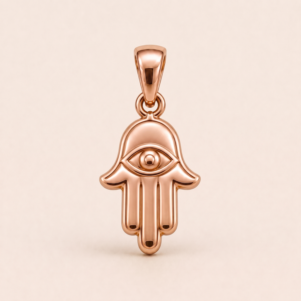 Mini Hamsa Pendant in rose gold — AI-generated color variation rendering