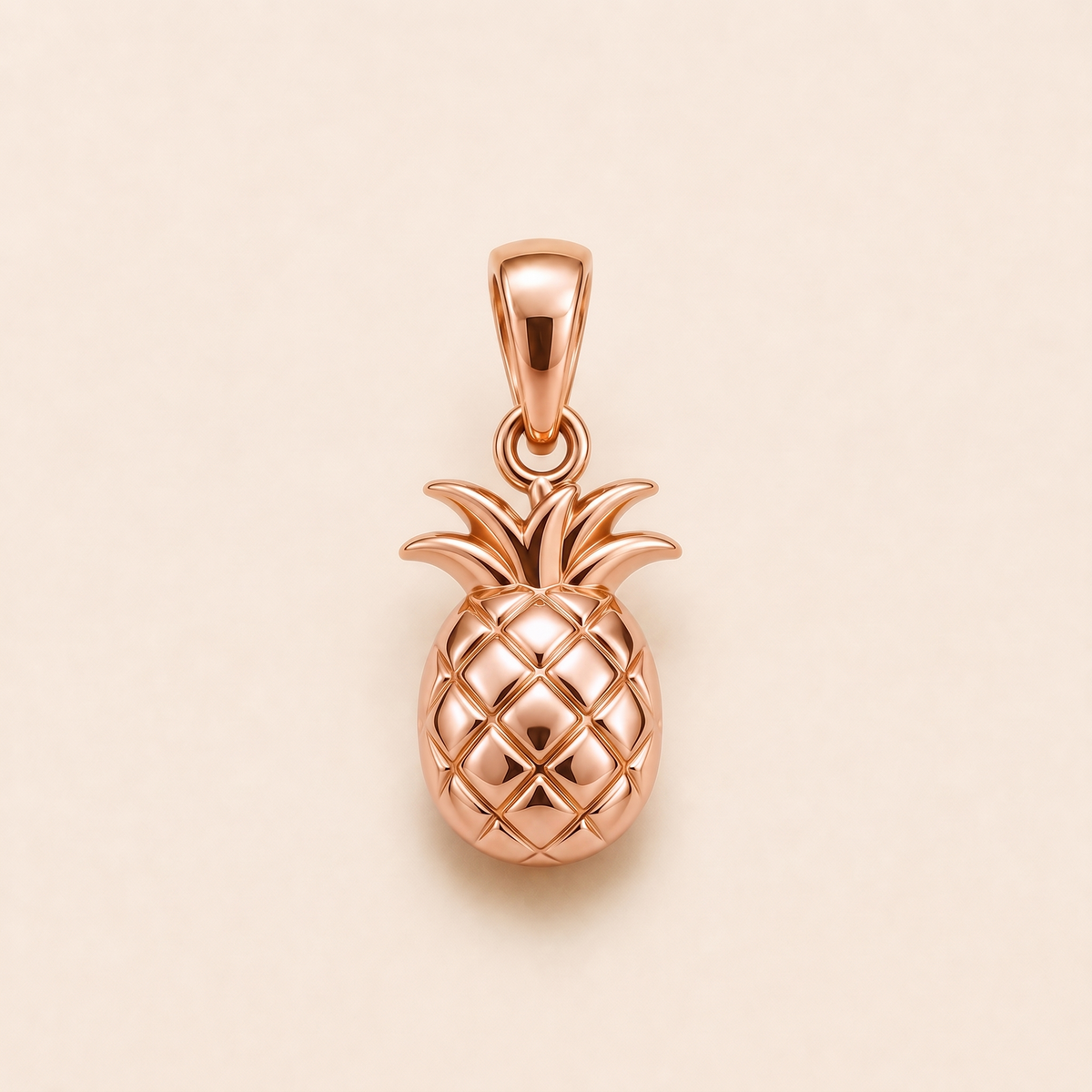 Mini Pineapple Pendant in rose gold — AI-generated color variation rendering