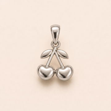 Mini Cherry Pendant in white gold — AI-generated color variation rendering