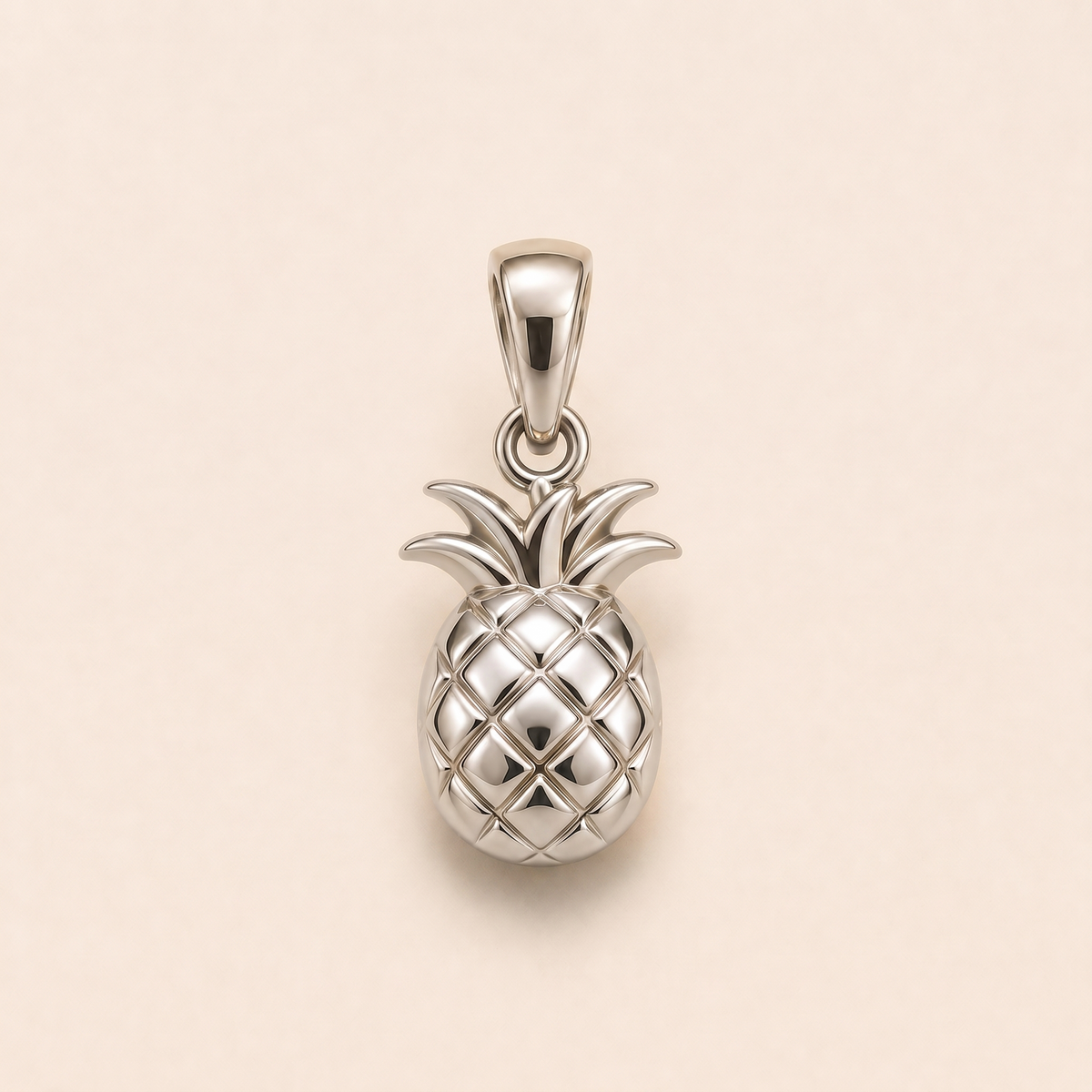 Mini Pineapple Pendant in white gold — AI-generated color variation rendering
