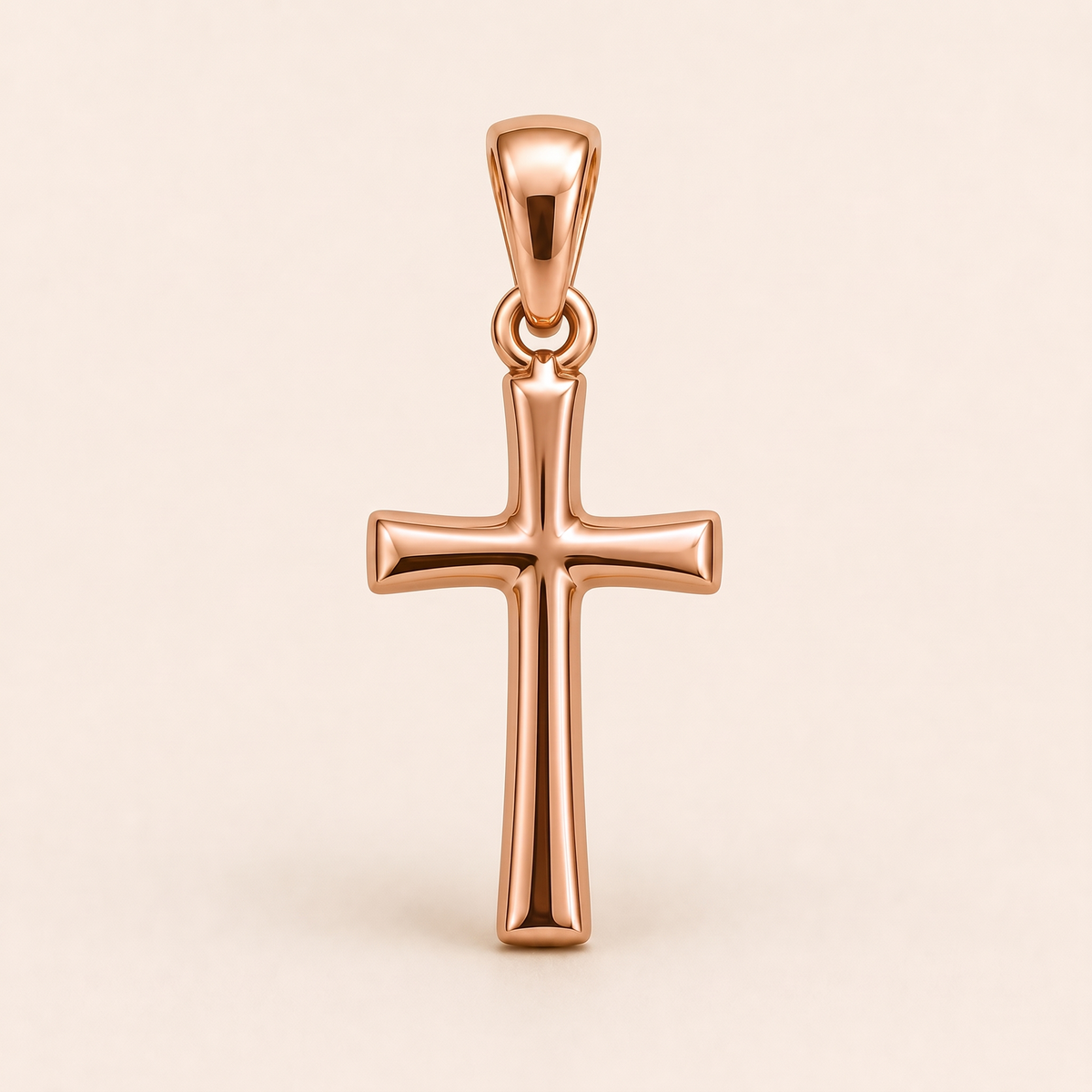 Mini Cross Pendant in rose gold — AI-generated color variation rendering
