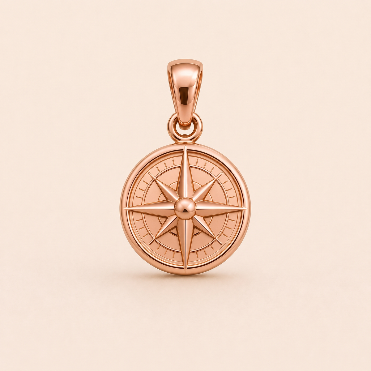 Mini Compass Pendant in rose gold — AI-generated color variation rendering