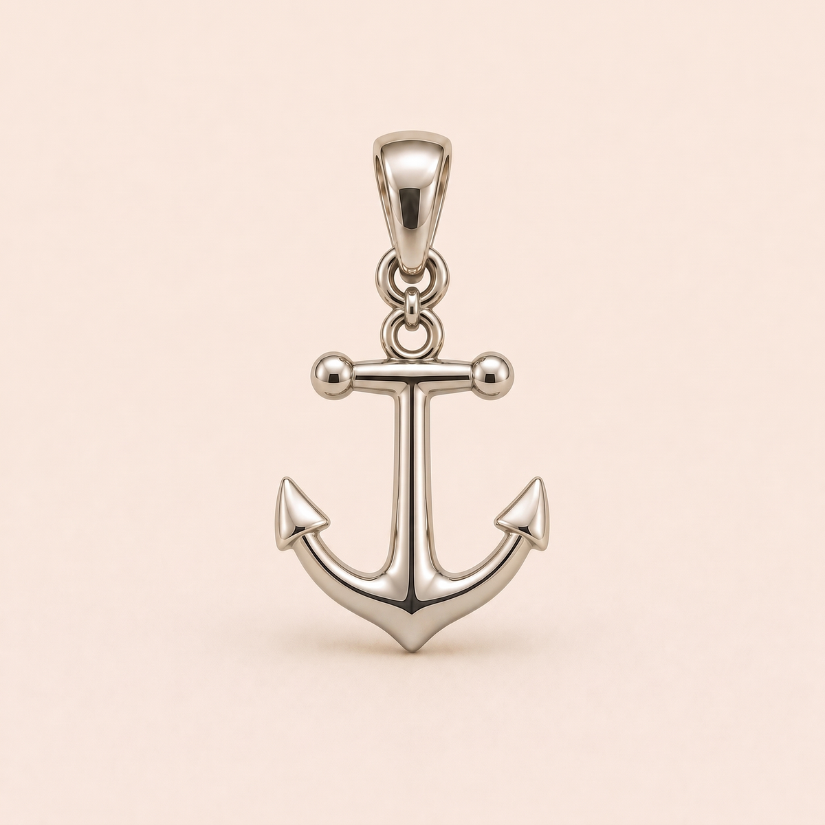 Mini Anchor Pendant in white gold — AI-generated color variation rendering
