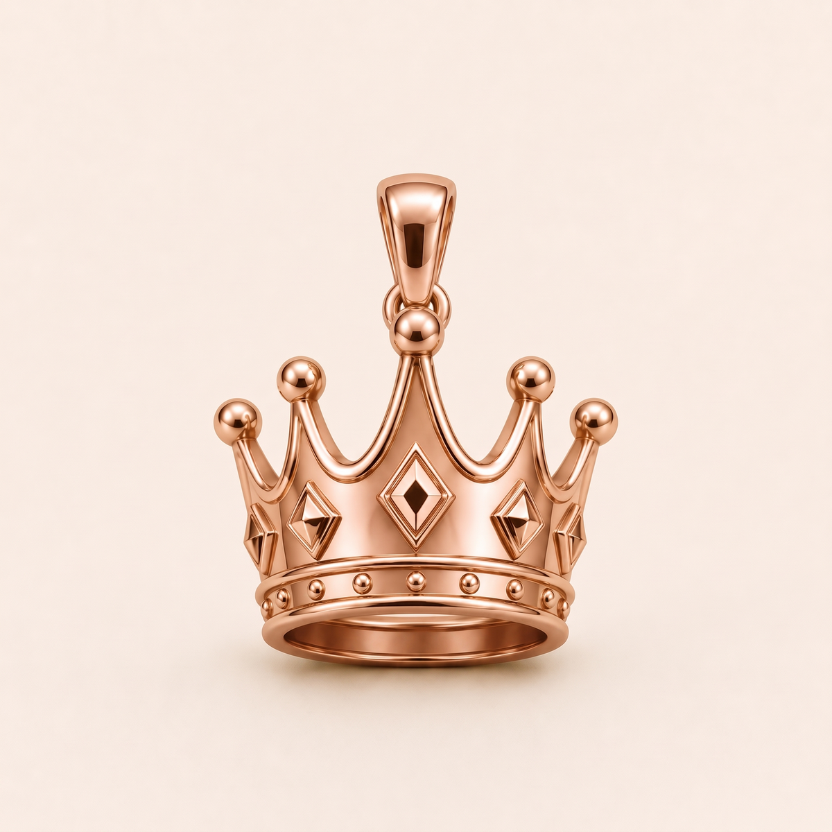 Mini Crown Pendant in rose gold — AI-generated color variation rendering
