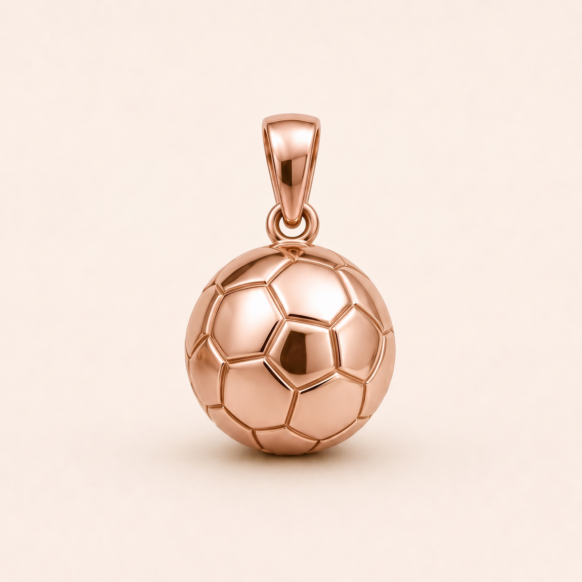 Mini Soccer Ball Pendant in rose gold — AI-generated color variation rendering